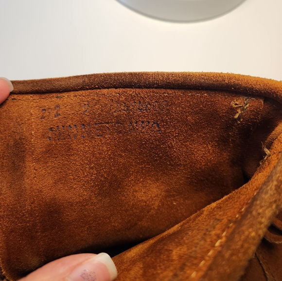 Minnetonka Moccasins 292 - Women's High Top Fringe Boot - Dusty Brown Suede - Picture 10 of 15